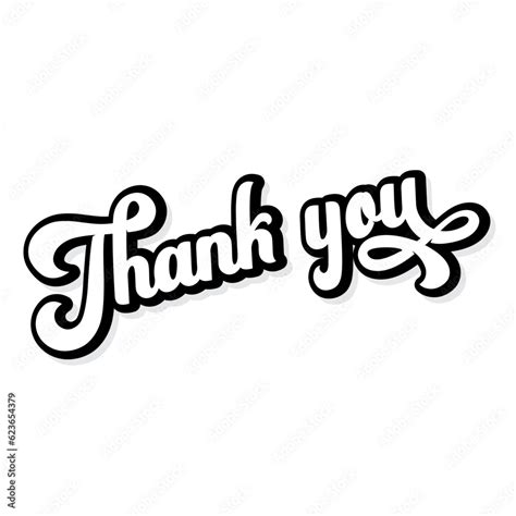 Thank You Black And White Typography Design Stock Vector | Adobe Stock