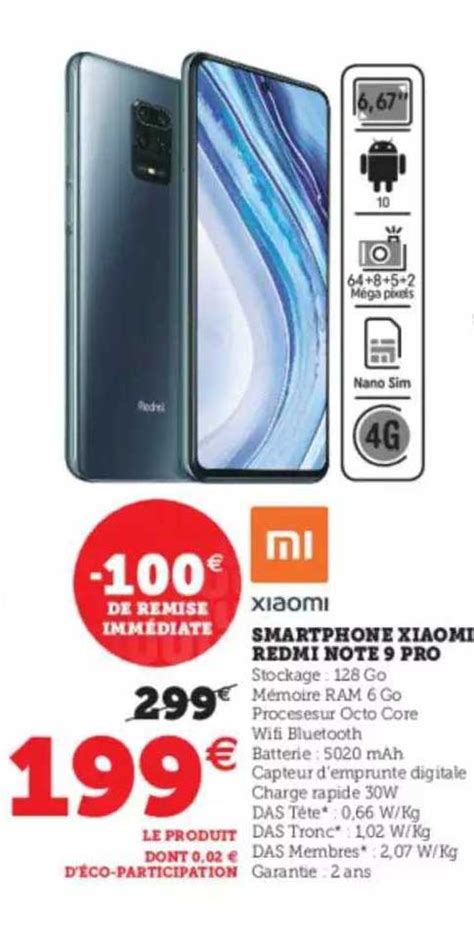 Promo Smartphone Xiaomi Redmi Note 9 Pro Chez Hyper U ICatalogue Fr