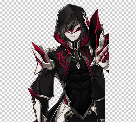 Anime Elsword Personaje Concepto Arte Manga Usa Una Máscara Pelo Negro Manga Personaje De