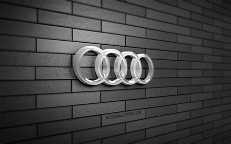 Download wallpapers Audi 3D logo, 4K, gray brickwall, creative, cars ...