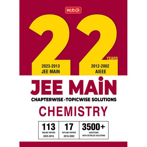 Mtg 22 Years Jee Main Chapterwise Topicwise Solutions Chemistry