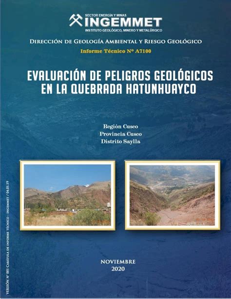 PDF Evaluación de peligros geológicos en la quebrada Hatunhuayco