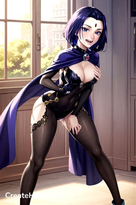 Form Fitting Clothes Raven Teen Titans Standing Hentai AI Porn