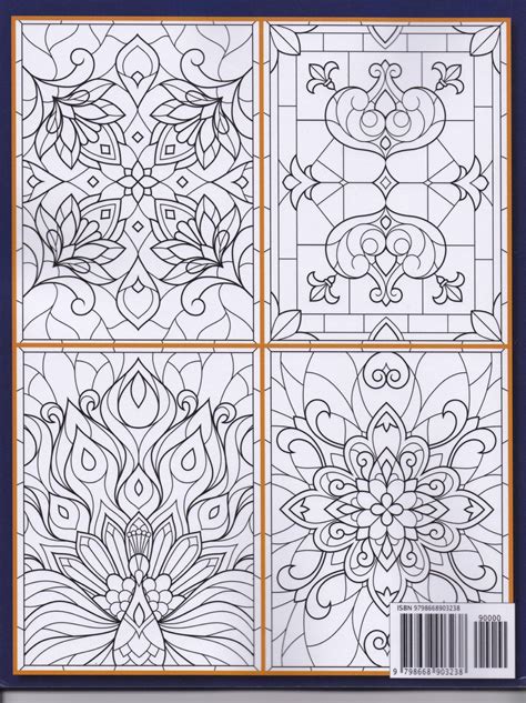 Stained Glass Patterns Coloring Book Jade Summer Kleurboek Voor