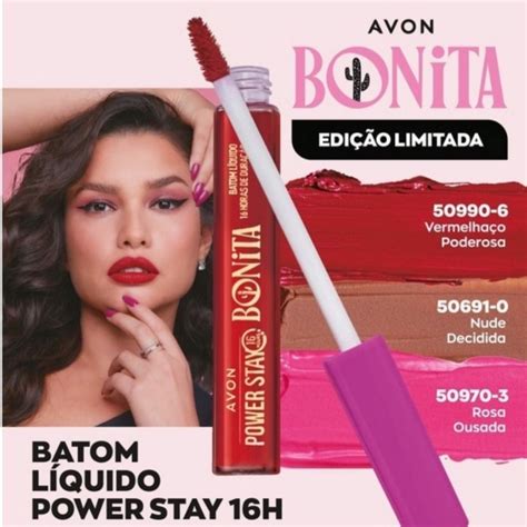 Power Stay Batom L Quido Bonita Avon Rosa Ousada Vermelha O Poderosa