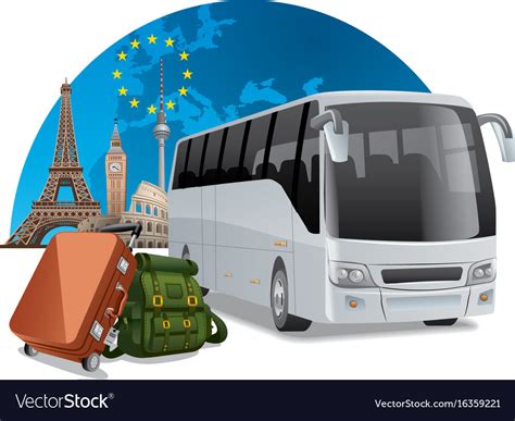 Bus tour in europe Royalty Free Vector Image - VectorStock