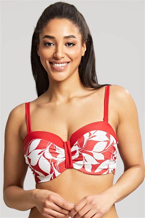 Panache Oasis Botanical Voorgevormde Bandeau Bikini Top I Farfallina Nl