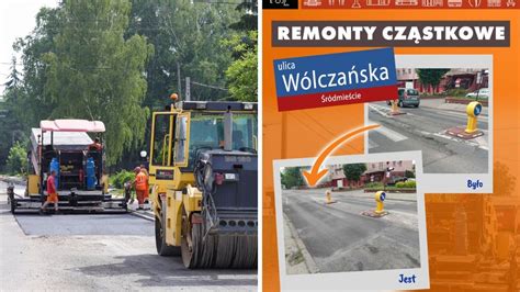 Remonty cząstkowe w Łodzi Wólczańska gotowa Pojezierska na półmetku