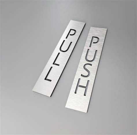 PUSH And PULL Door Signs Set Of 2 Push Pull Metal Stickers Etsy