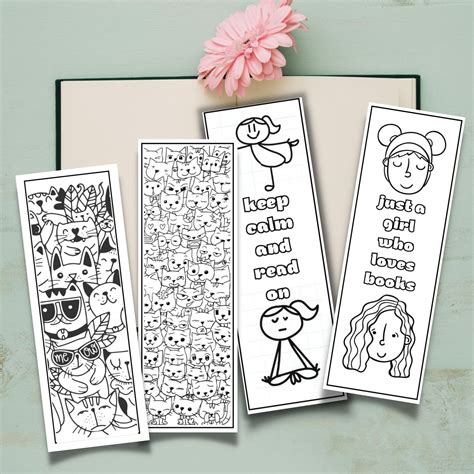 Coloring Bookmarks Editable Doodle Coloring Student Name Bookmarks