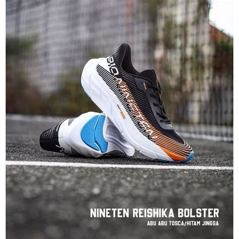 Jual Sepatu Lari Running 910 Nineten REISHIKA BOLSTER HITAM JINGGA