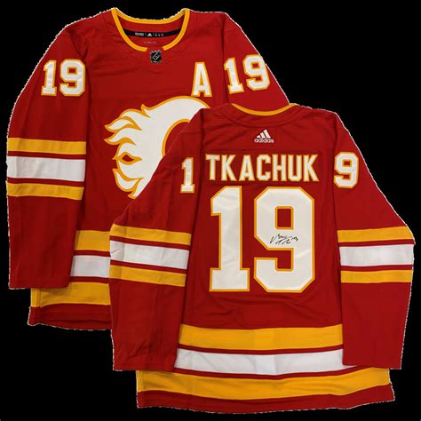 Matthew Tkachuk Signed Calgary Flames Red Adidas Pro Jersey Nhl Auctions