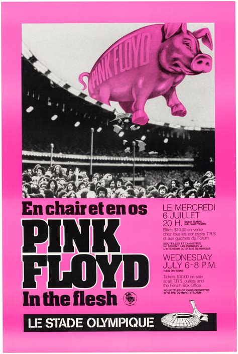 Hake S HISTORIC PINK FLOYD MONTREAL CANADA 1977 CONCERT POSTER IN