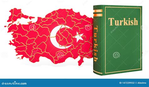 Turkish Language Book with Map of Turkey, 3D Rendering Stock Illustration - Illustration of ...