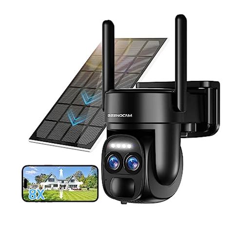 [ 8X Zoom ] 4K 5Dbi Security Cameras Wireless Outdoor, Battery Powered Solar Security Camera ...