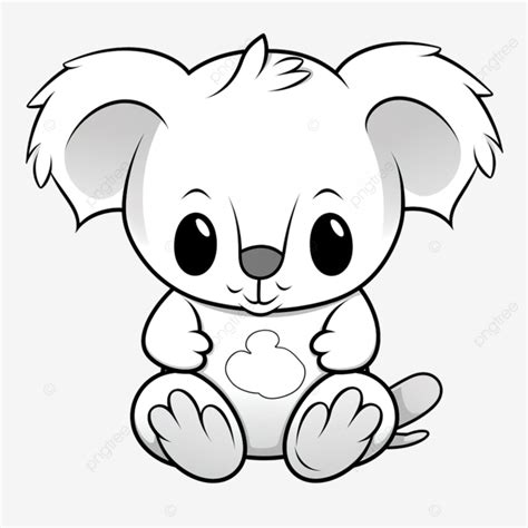 Un Vector De Un Lindo Koala Haciendo Yoga En Color Blanco Y Negro Png