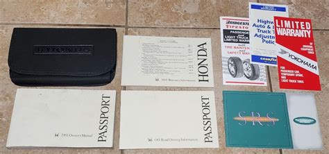 8pc Set Genuine OEM 2001 Honda Passport Owners Manual W Supplemental