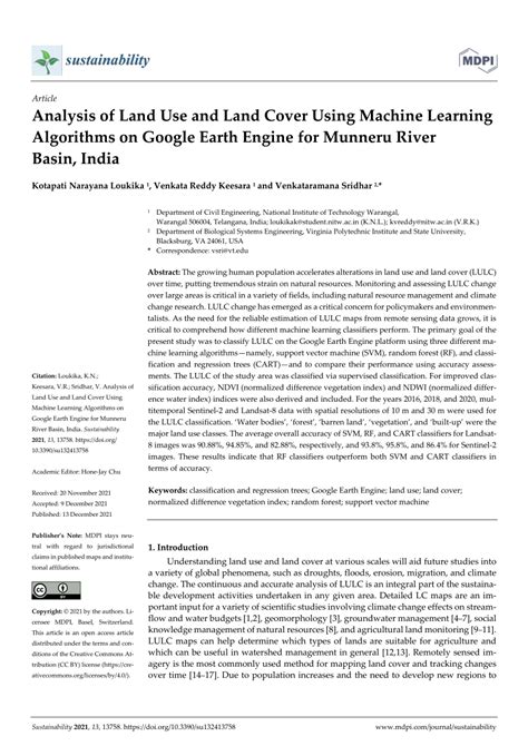 Pdf Analysis Of Land Use And Land Cover Using Machine Learning