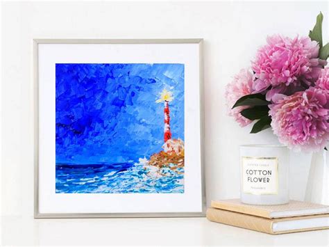 Lighthouse Painting Original Artwork Small Painting by Canvas | Etsy