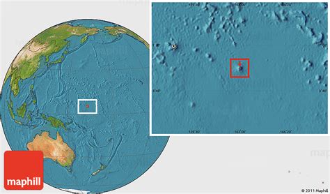 Satellite Location Map of Kosrae