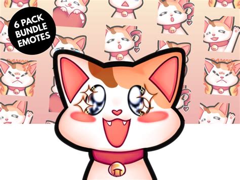 Calico Cat Emotes Set Ready To Use Cute Emotes For Twitch Etsy