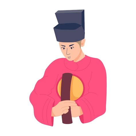 Premium Vector Ancient Servant Flat Style Illustration