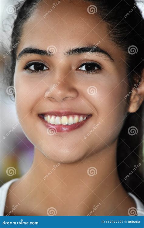 Smiling Face Of Cute Colombian Person Stock Image Image Of Joyful