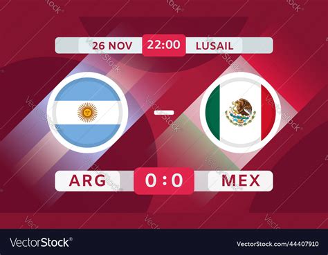 Argentina vs mexico football match design element Vector Image