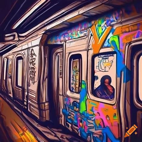 New York Subway Featuring 90s Graffiti Art On Craiyon