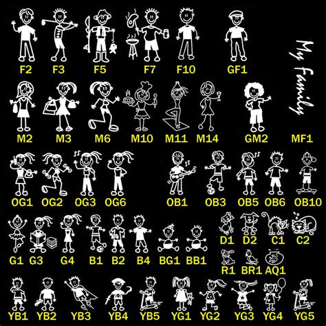 Build My Family Car Window Decal Stickers from 48 Unique Designs ...