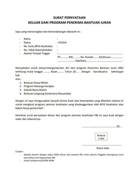 Inilah Contoh Surat Pernyataan Tidak Ikut Bpjs Kesehatan Perusahaan [terlengkap] Catatan Hartati