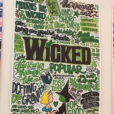 Wicked Musical Theatre Poster Broadway Wall Art Theatre - Etsy