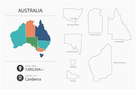 Premium Vector Map Of Australia With Detailed Country Map Map