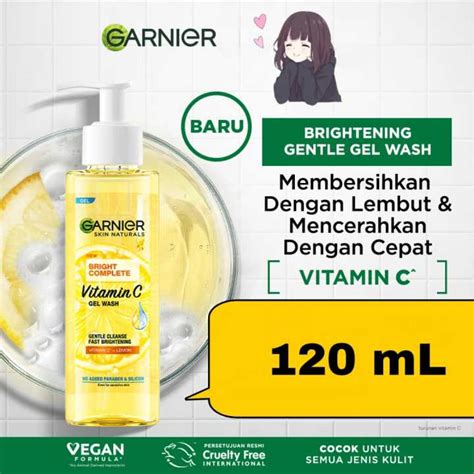 Gel Wash Garnier Bright Complete Vitamin C Ml Sabun Wajah Gel