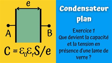 Ex1 Capacité et tension d un condensateur plan avant et après la