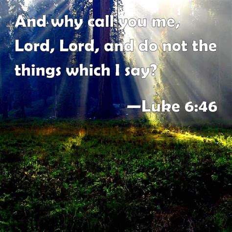 Luke 646 And Why Call You Me Lord Lord And Do Not The Things Which