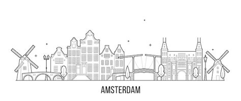 Premium Vector Vector Illustration Of Amsterdam Skyline In Netherlands