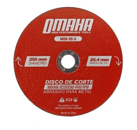 Disco De Corte Mm Abrasivo Metales Omaha P Sensitiva