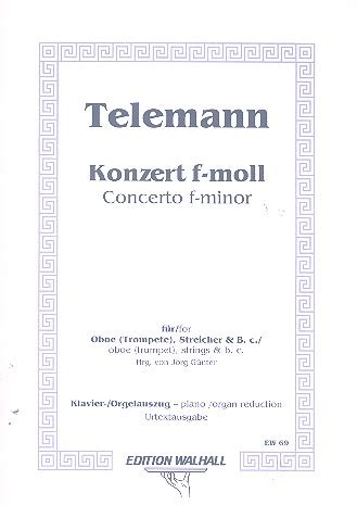 Telemann Georg Philipp Konzert f Moll für Oboe Trompete Streicher