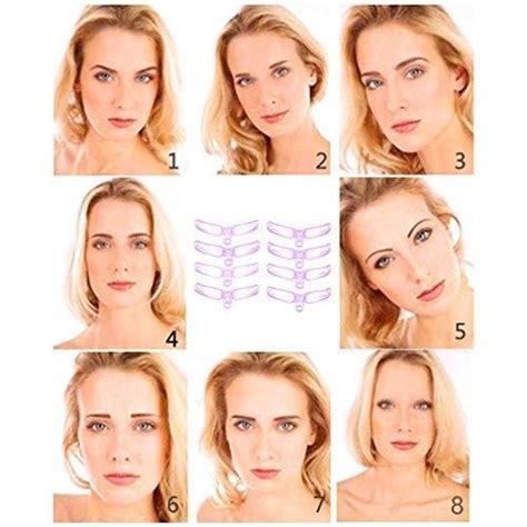 Encci Eyebrow Stencil Kit 8 Styles DIY Grooming Template With