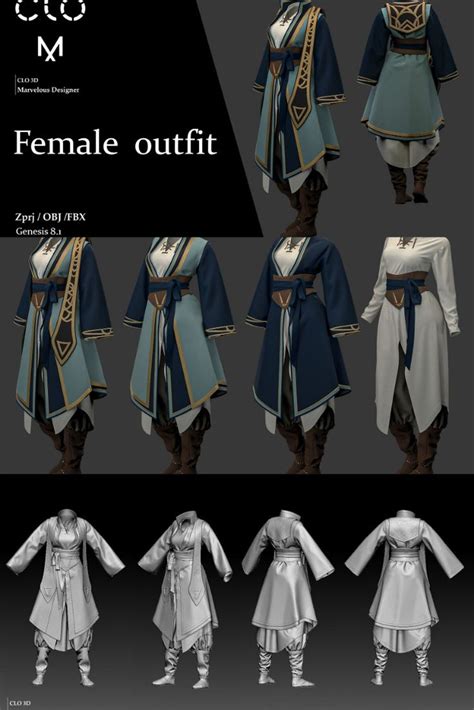 Artstation Female Outfit Marvelous Designer Clo D Project File