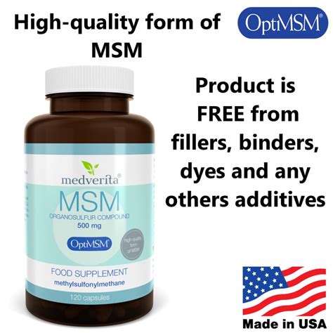 Medverita Pure Opti Msm Organic Sulfur Mg Capsules Free Uk