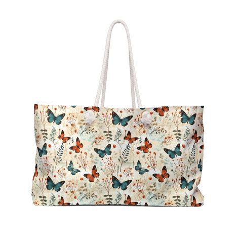 Rustic Butterfly Weekender Bag Butterfly Large Tote Bag Cute