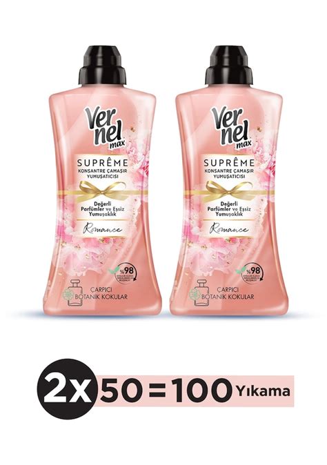 Vernel Max Konsantre Çamaşır Yumuşatıcısı 100 Yıkama Supreme Romance 2 ...