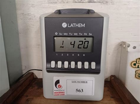 Machines Used Lathem Digital Time Clock With Card Rack