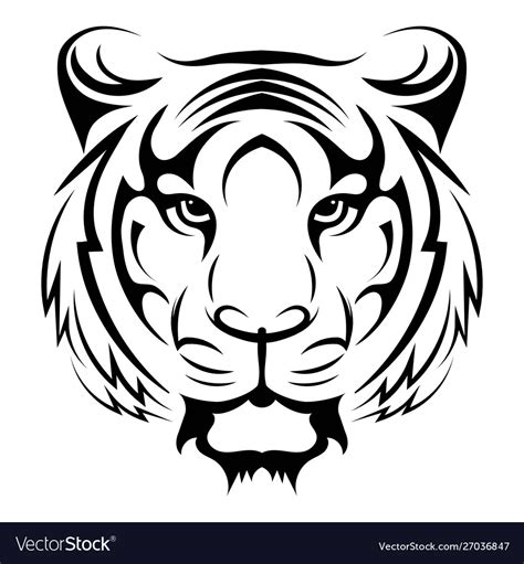 Tiger logo black white a Royalty Free Vector Image