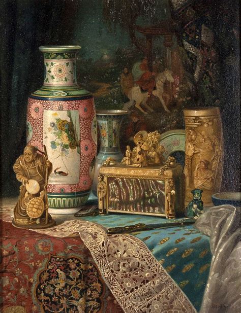 Ludwig Augustin 1882 1960 — Still Life With Chinese Porcelain Ivory