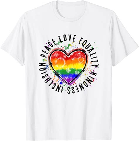 Peace Love Equality Tie Dye Rainbow Gay Pride Lgbtq Month T Shirt