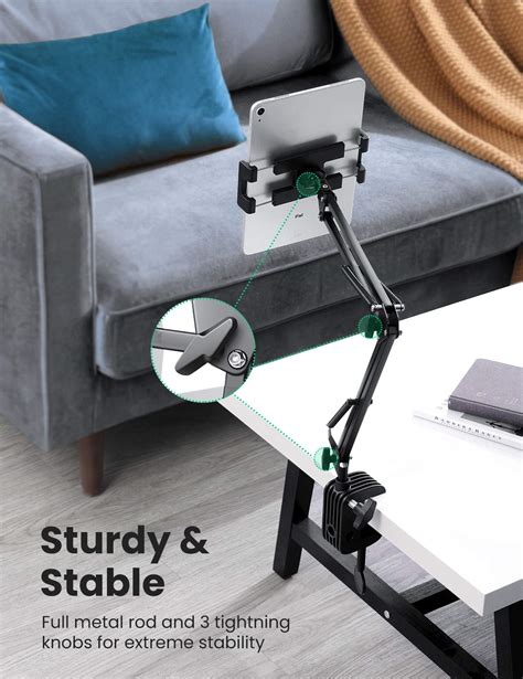 Ugreen Tablet Holder Aluminum Lazy Long Arm Adjustable Ipad Stand