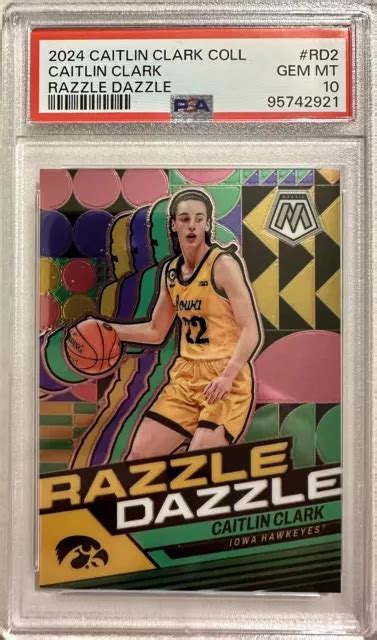 2024 PANINI CAITLIN Clark Collezione Razzle Dazzle PSA 10 Pop 5 Rookie